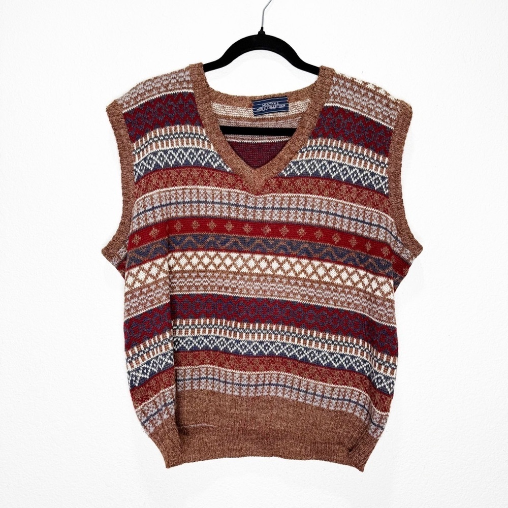 Mervyn’s Wool Fairisle Sweater Vest Large Grandpa